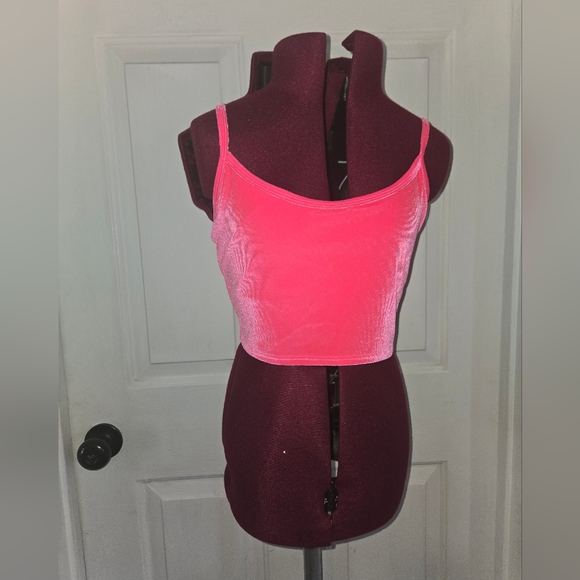PINK Victoria's Secret Other - Victoria's Secret PINK Hot Pink Velvet Long Line Bralette Size Medium